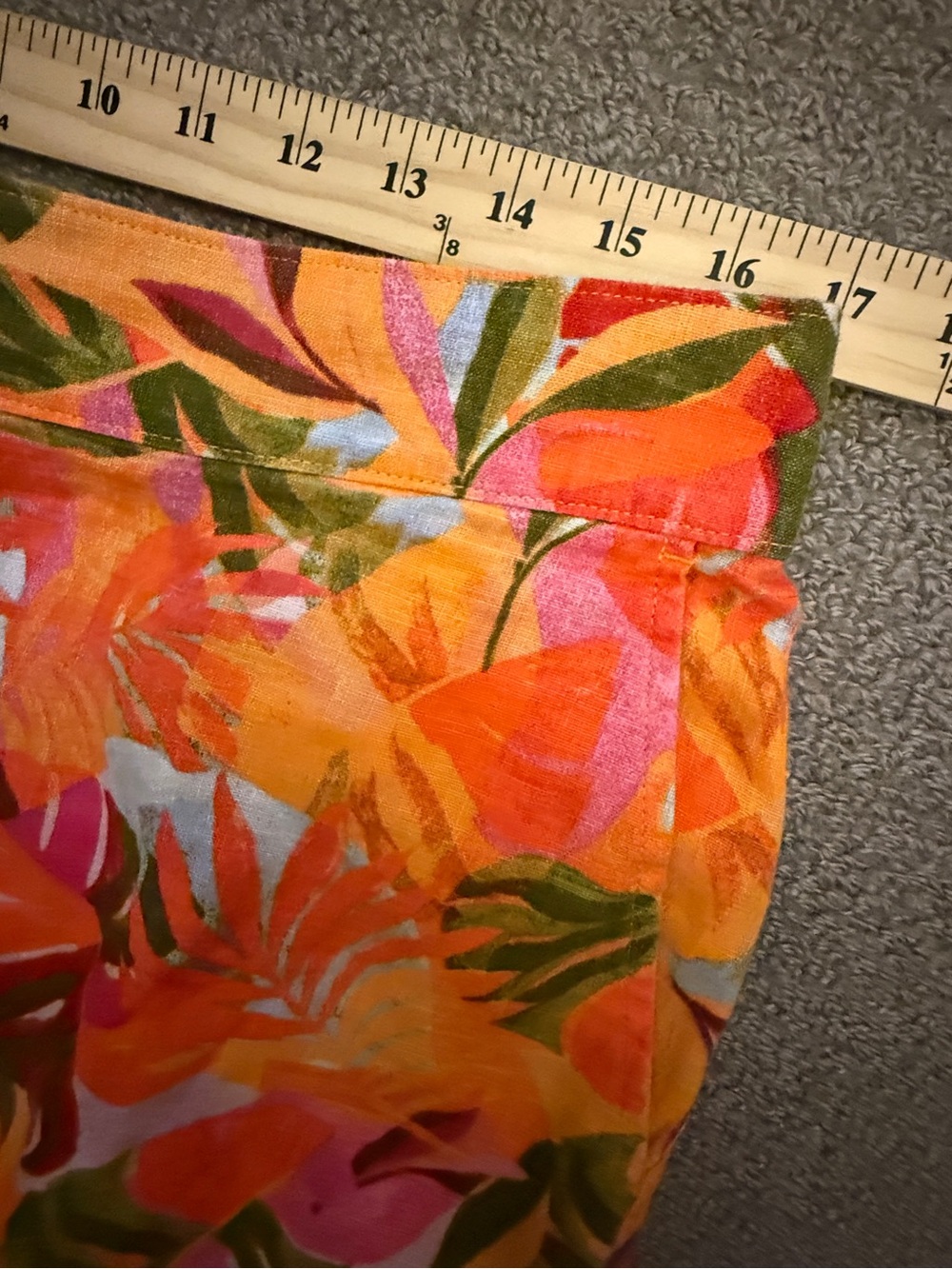 C&C California Wide Leg Pants Orange Tropical Palm Print 100% Linen NWT | Sz XL - Picture 11 of 15